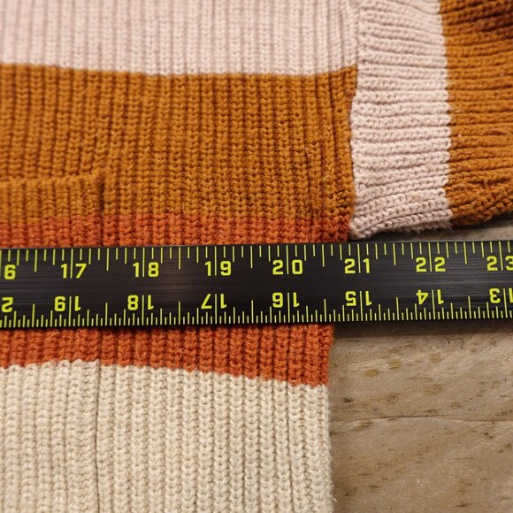 Madewell Thompson Pocket Pullover Sweater in Rainbow Stripe Heather Fawn Small - Picture 3 of 9